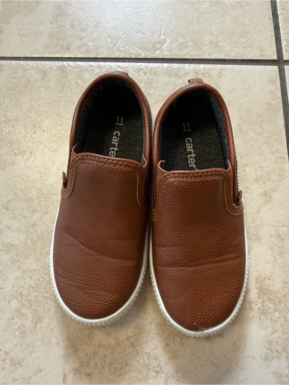 Carter's Brown Slip-On Kids Sneakers with White Soles